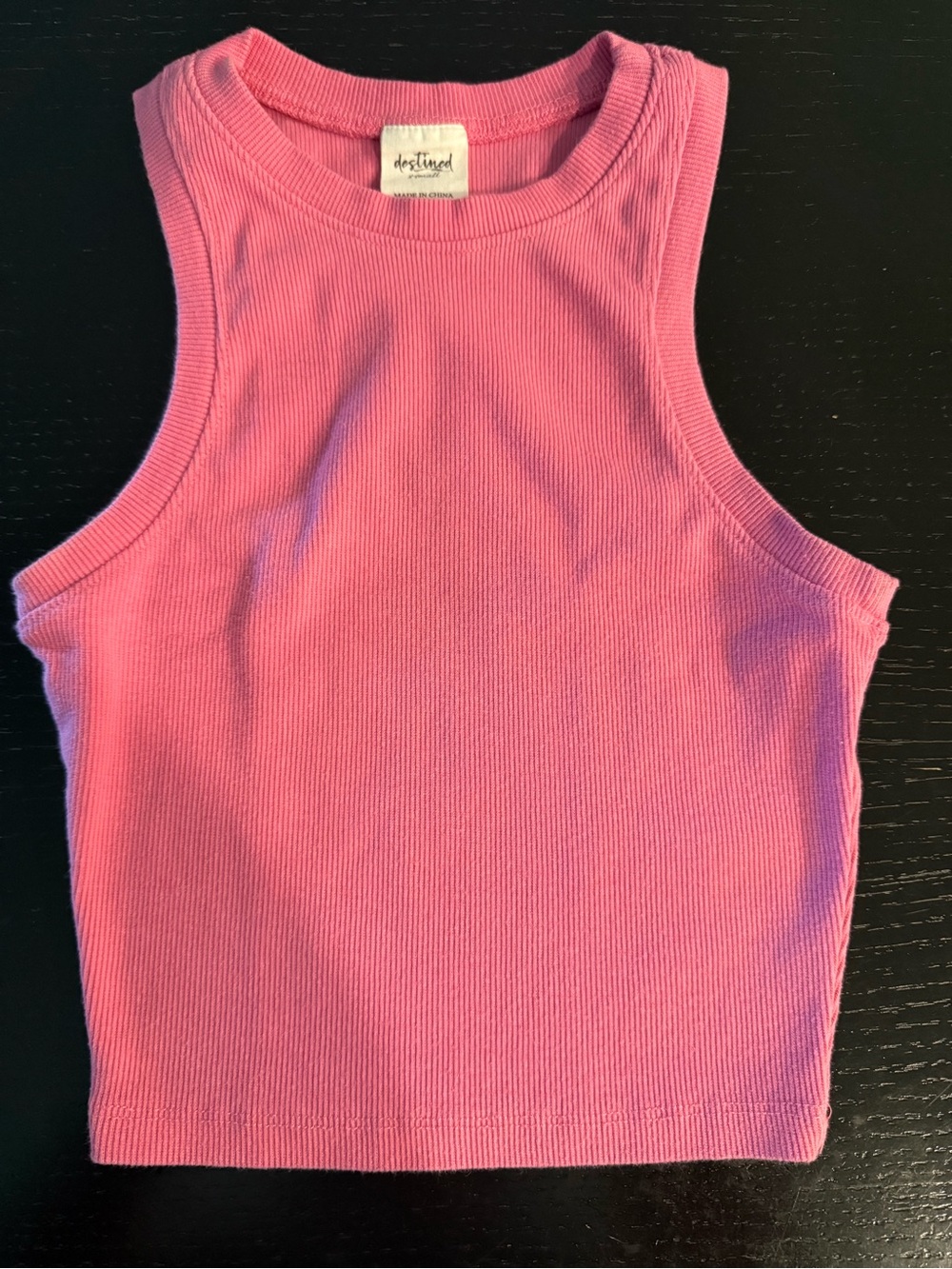 Reclaimed (Re/done) Pink Ribbed Tank Top